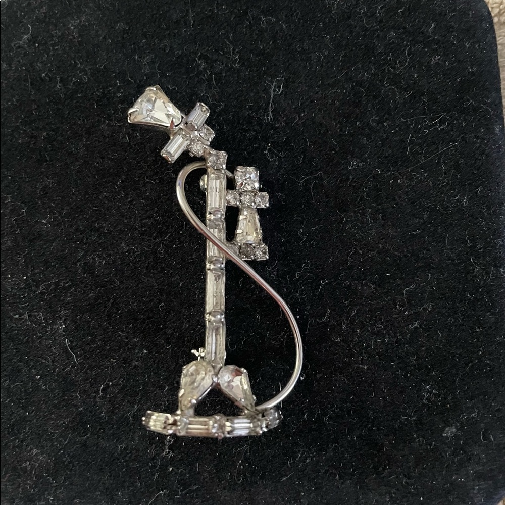 Brooch, vintage phone, rhinestones, worn 1-2 times.